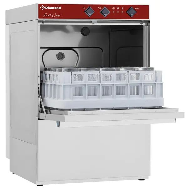 Glazenspoelmachine | FAST WASH | Mand 400x400 | Afvoerpomp | Naglanspomp | 230V | 435x540x675(h)mm