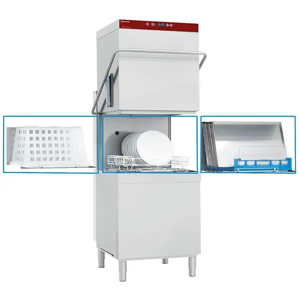 Doorschuifvaatwasser | ACTIVE WASH | Mand 600x500 | Naglanspomp | Breaktank | 400V | 788x835x1565/2080(h)mm