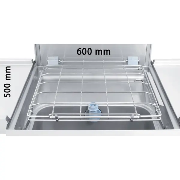 Doorschuifvaatwasser | ACTIVE WASH | Energiezuinig (Warmteterugwinning) | Mand 600x500 | Naglanspomp | Breaktank | 400V | 788x835x1565/2265(h)mm