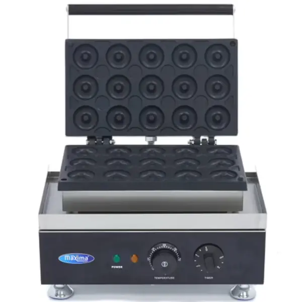 Donutijzer | Enkel | Mini Donuts (Ø45mm) | 50°C/300°C | 1.75kW (230V) | Timer | 380x310x270(h)mm