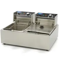 Maxima Friteuse | Elektrisch | 6.5+6.5L | 0°C/200°C | 10kW (2x 230V) | 570x440x315(h)mm