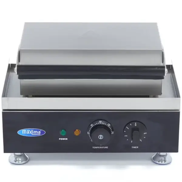Tosti-IJzer | RVS | Gehalveerde Sneden | 50°C/300°C | 1.75kW (230V) | Timer | 120x140x200(h)mm