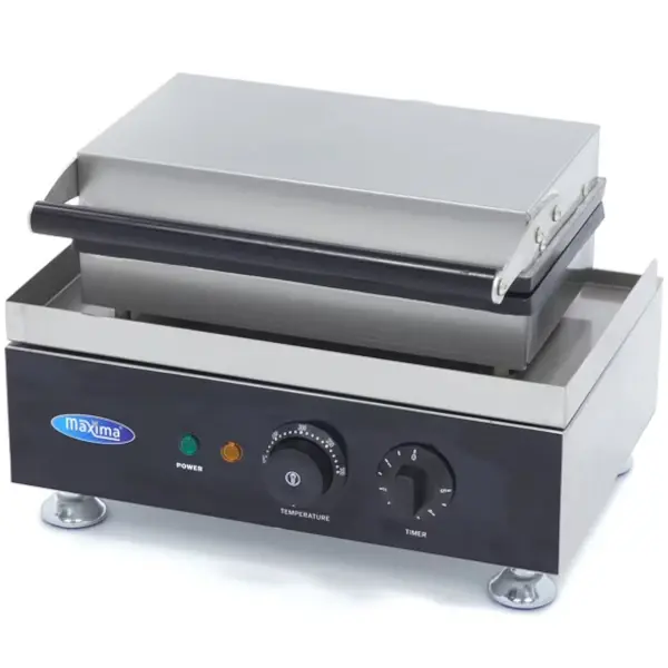 Tosti-IJzer | RVS | Gehalveerde Sneden | 50°C/300°C | 1.75kW (230V) | Timer | 120x140x200(h)mm