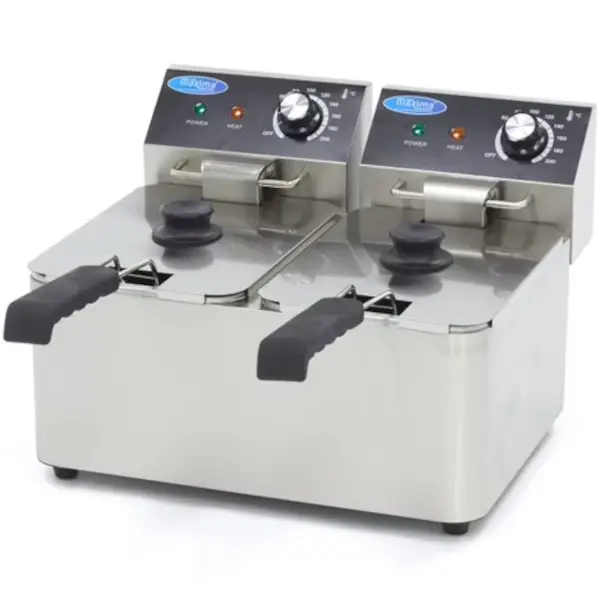 Friteuse | Elektrisch | 4+4L | 50°C/200°C | 5kW (2x 230V) | 450x385x315(h)mm