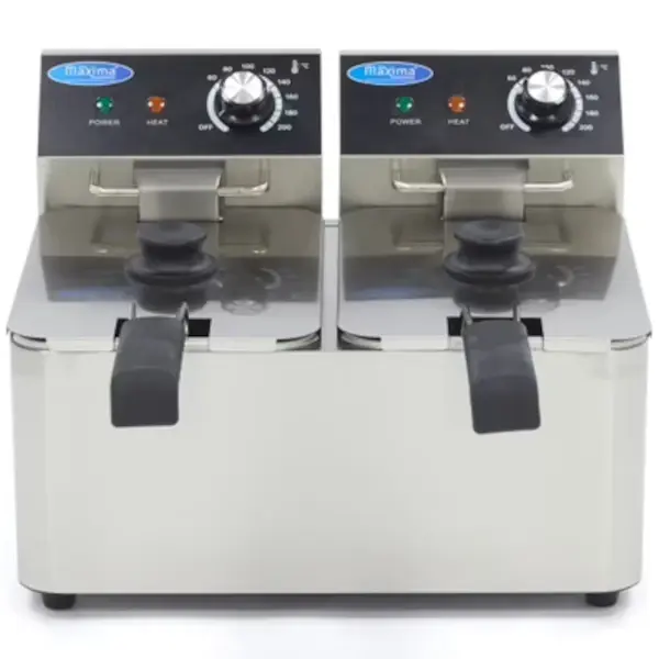 Friteuse | Elektrisch | 4+4L | 50°C/200°C | 5kW (2x 230V) | 450x385x315(h)mm