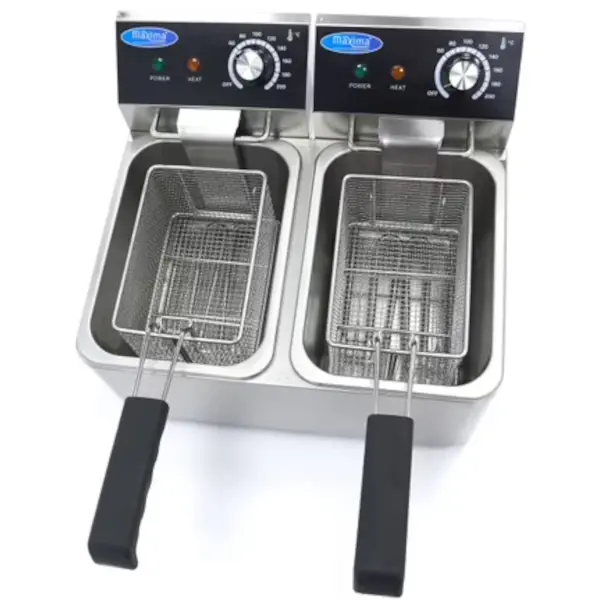 Friteuse | Elektrisch | 4+4L | 50°C/200°C | 5kW (2x 230V) | 450x385x315(h)mm