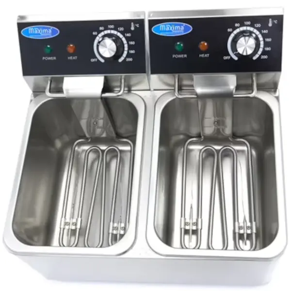 Friteuse | Elektrisch | 4+4L | 50°C/200°C | 5kW (2x 230V) | 450x385x315(h)mm