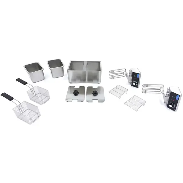 Friteuse | Elektrisch | 4+4L | 50°C/200°C | 5kW (2x 230V) | 450x385x315(h)mm