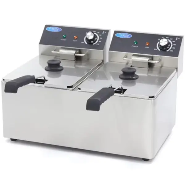 Friteuse | Elektrisch | 8+8L | 50°C/200°C | 6.5kW (2x 230V) | 555x415x340(h)mm