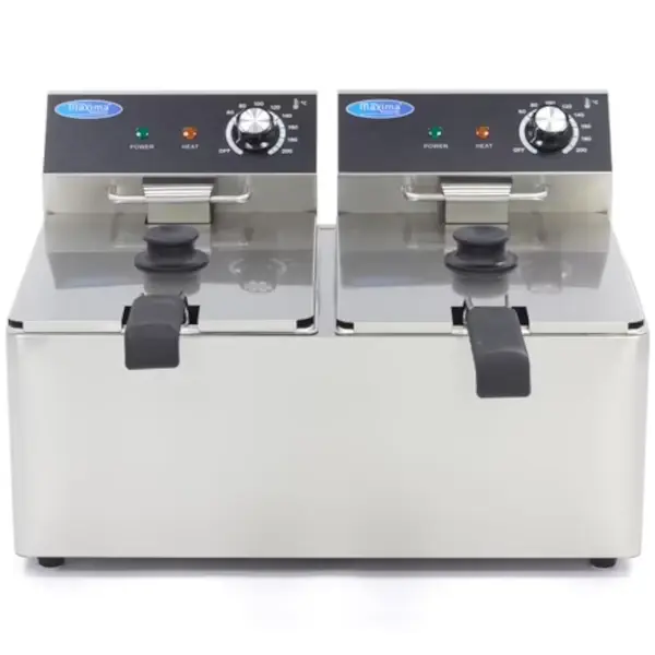 Friteuse | Elektrisch | 8+8L | 50°C/200°C | 6.5kW (2x 230V) | 555x415x340(h)mm