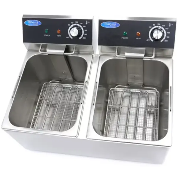 Friteuse | Elektrisch | 8+8L | 50°C/200°C | 6.5kW (2x 230V) | 555x415x340(h)mm