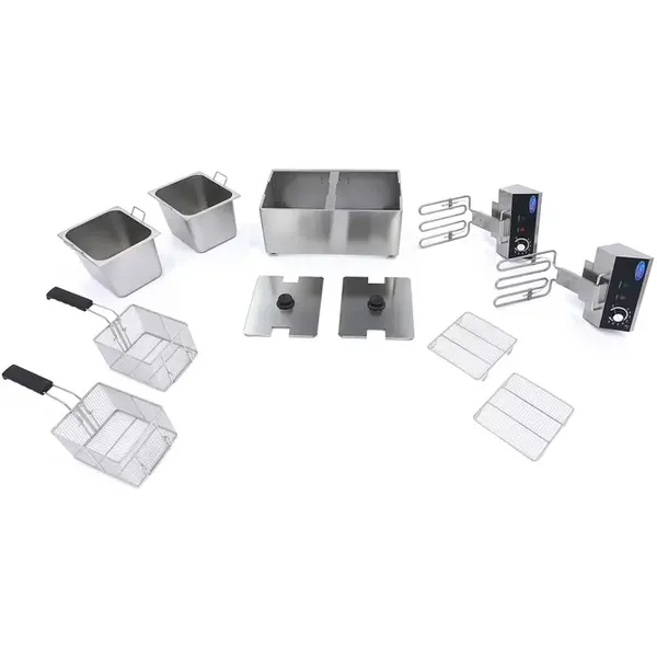 Friteuse | Elektrisch | 8+8L | 50°C/200°C | 6.5kW (2x 230V) | 555x415x340(h)mm