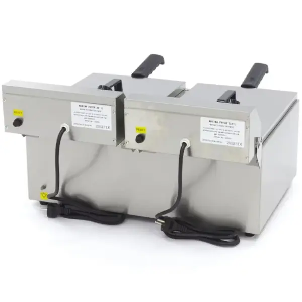 Friteuse | Elektrisch | 11+11L | 50°C/200°C | 6kW (2x 230V) | 570x475x350(h)mm