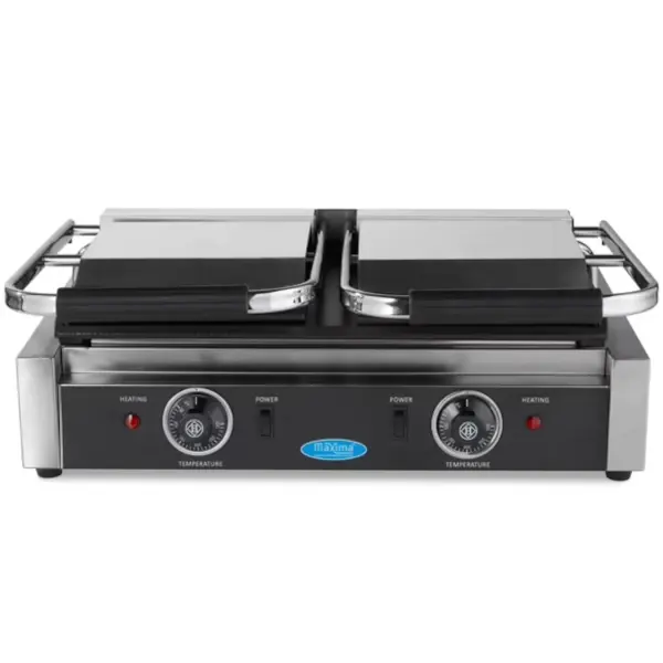 Contact-/Paninigrill | Dubbel | Glad Oppervlak (Gietijzer) | 50°C/300°C | 3.6kW (2x 230V) | 570x305x210(h)mm