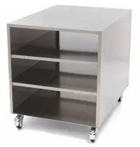 Maxima Machinetrolley | RVS | 3 Schappen | Wielen (Geremd) | 600x800x700(h)mm 