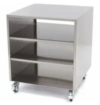 Maxima Machinetrolley | RVS | 3 Schappen | Wielen (Geremd) | 600x600x700(h)mm 