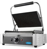 Maxima Contact-/Paninigrill | Enkel | Gegroefd Oppervlak (Gietijzer) | 50°C/300°C | 2.2kW (230V) | 410x305x210(h)mm