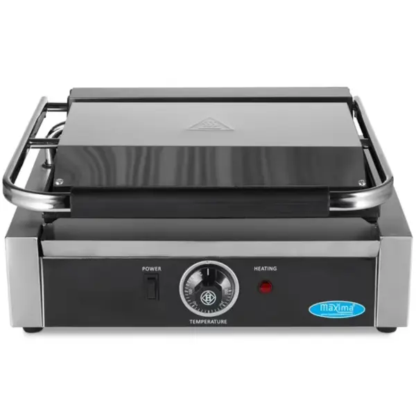 Contact-/Paninigrill | Enkel | Gegroefd Oppervlak (Gietijzer) | 50°C/300°C | 2.2kW (230V) | 410x305x210(h)mm