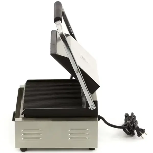 Contact-/Paninigrill | Enkel | Gegroefd Oppervlak (Gietijzer) | 50°C/300°C | 2.2kW (230V) | 410x305x210(h)mm