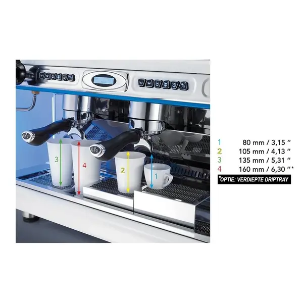 Espressomachine | SYNCHRO T2 | Div. Kleurcombinaties | Automatisch | 1 Groep | Boiler 4L | Digitaal | 230V | 473x602x586(h)mm