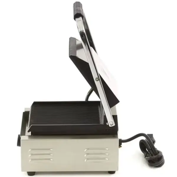 Contact-/Paninigrill | Enkel | Gegroefd Oppervlak (Gietijzer) | 50°C/300°C | 1.8kW (230V) | 290x305x210(h)mm