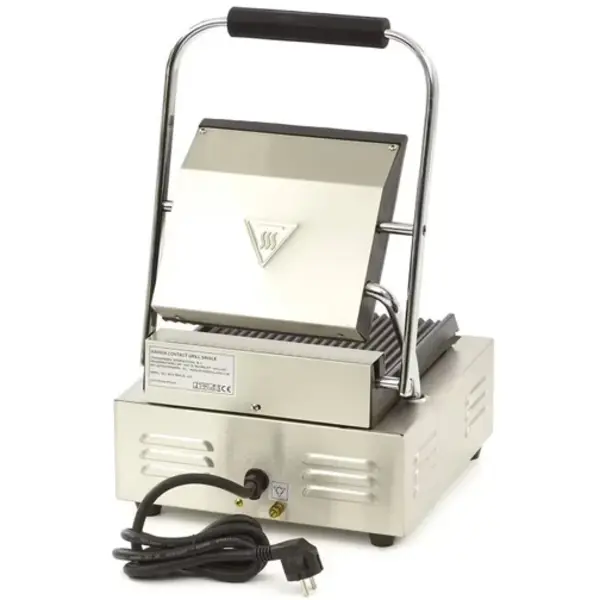 Contact-/Paninigrill | Enkel | Gegroefd Oppervlak (Gietijzer) | 50°C/300°C | 1.8kW (230V) | 290x305x210(h)mm