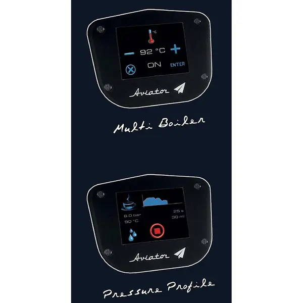 Espressomachine | AVIATOR | Wit | Automatisch | 2 Groepen | Multi-Boiler 11L + 2x 0.8L | Touchscreen | 400V | 841x618x463(h)mm