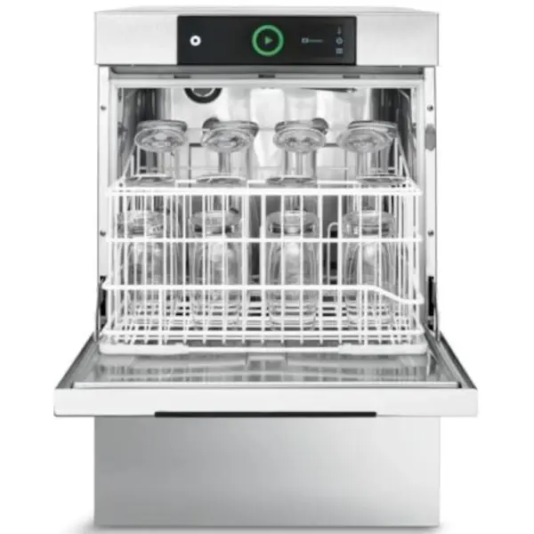 Glazenspoelmachine | PROFI | Mand 400x400 | Afvoerpomp | Zeeppomp | Naglanspomp | 230V/400V | Touchscreen + App | Dubbelwandig | 460x590x705(h)mm