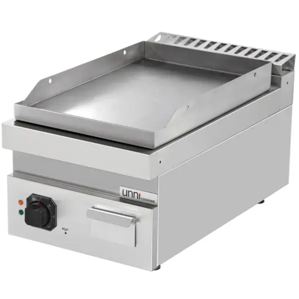Bak-/Grillplaat | 700 SERIE | Elektrisch | Glad Oppervlak 380x565 (RVS) | 100°C/300°C | 4.5kW (400V) | 400x700x300(h)mm