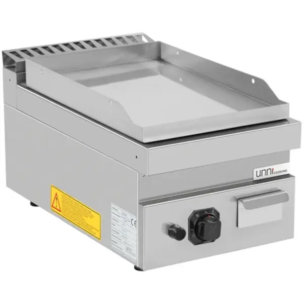 Bak-/Grillplaat | 700 SERIE | Gas | Glad Oppervlak 380x56 (RVS) | ≤300°C | 6.5kW | Piëzo Ontsteking | 400x700x300(h)mm