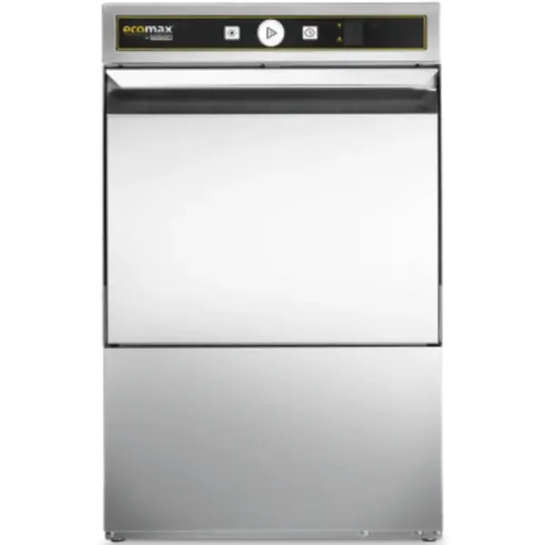 Glazenspoelmachine | ECOMAX | Mand 390x390 | Afvoerpomp | Zeeppomp | Naglanspomp | 230V/400V | Dubbelwandig | 436x534x700(h)mm