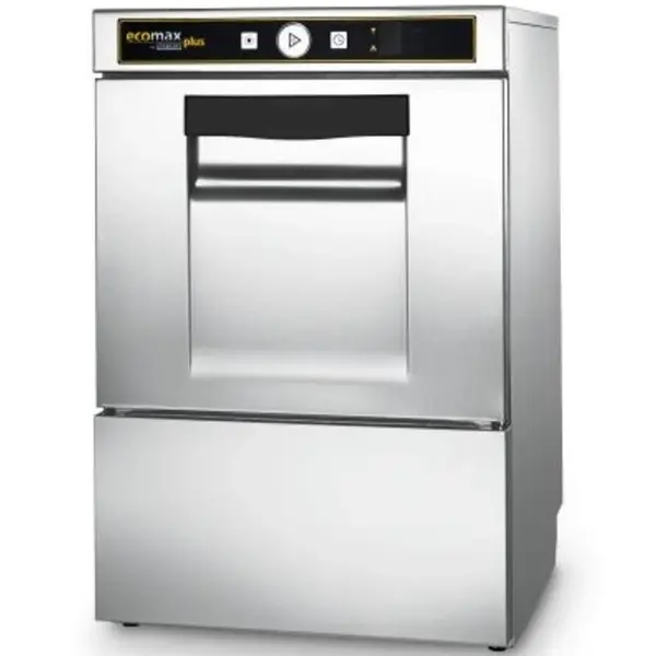 Glazenspoelmachine | ECOMAX PLUS | Mand 400x400 | Afvoerpomp | Zeeppomp | Naglanspomp | 230V/400V | Dubbelwandig | 460x590x705(h)mm