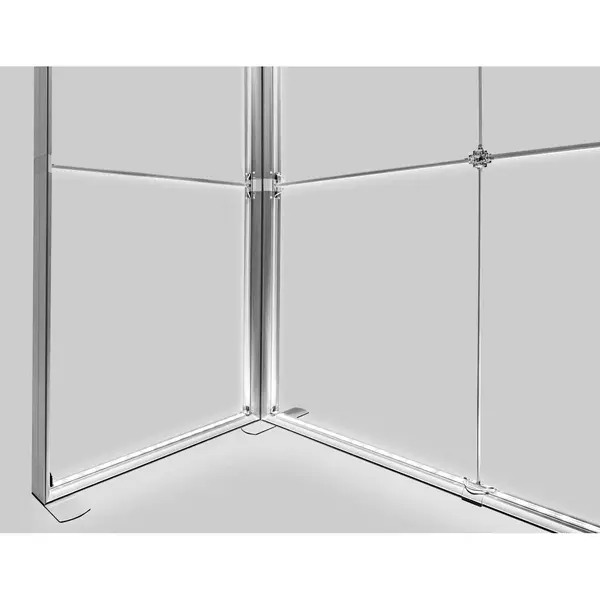 Modulair LED-Frame | LUMIX™ | Aluminium | Dubbelzijdig | Incl. Roltas | 2000x120x2500(h)mm