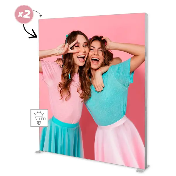 Modulair LED-Frame | LUMIX™ | Aluminium | Dubbelzijdig | Incl. Roltas | 2000x120x2500(h)mm