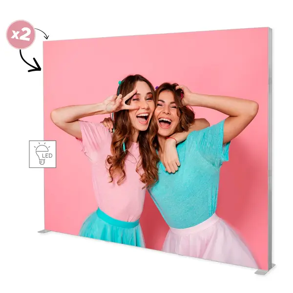 Modulair LED-Frame | LUMIX™ | Aluminium | Dubbelzijdig | Incl. Roltas | 2850x120x2500(h)mm