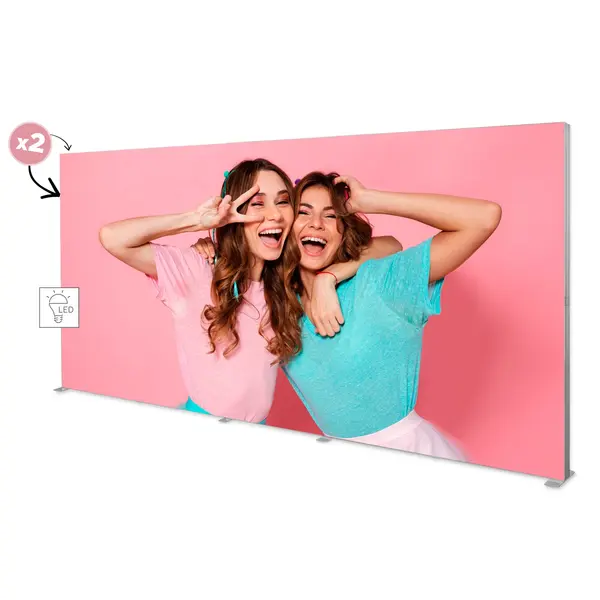 Modulair LED-Frame | LUMIX™ | Aluminium | Dubbelzijdig | Incl. Roltas | 5000x120x2500(h)mm