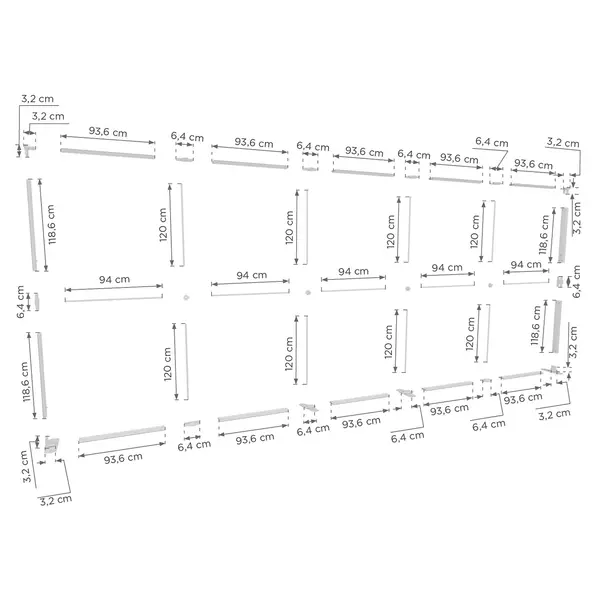 Modulair LED-Frame | LUMIX™ | Aluminium | Dubbelzijdig | Incl. Roltas | 5000x120x2500(h)mm