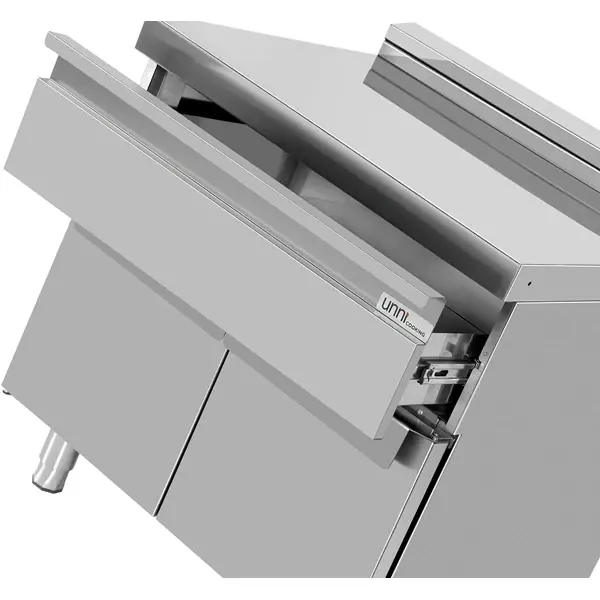 Neutrale Werkunit | 700 SERIE | RVS | 1 Lade | Gesloten Onderkast | 800x700x850/900(h)mm