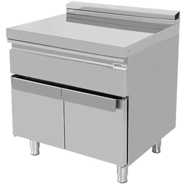 Neutrale Werkunit | 700 SERIE | RVS | 1 Lade | Gesloten Onderkast | 800x700x850/900(h)mm