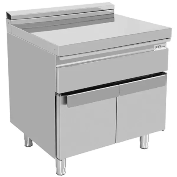 Neutrale Werkunit | 700 SERIE | RVS | 1 Lade | Gesloten Onderkast | 800x700x850/900(h)mm