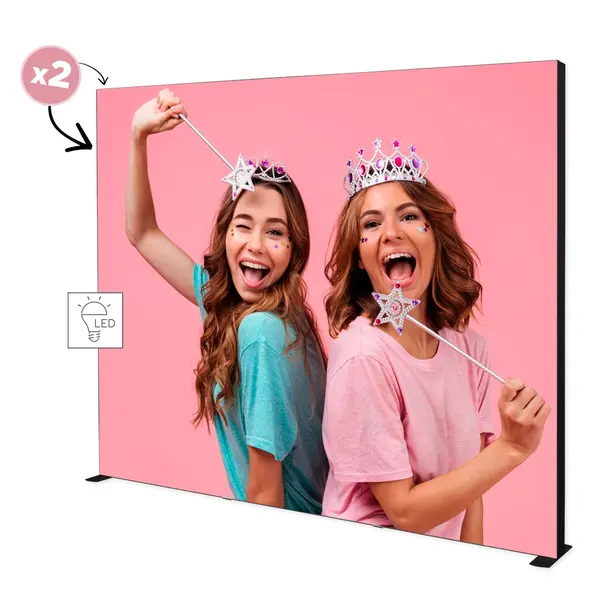 LED-Frame | LUMIX™ BLACK | Aluminium | Dubbelzijdig | Modulair | Incl. Rolkoffer | 2850x120x2500(h)mm