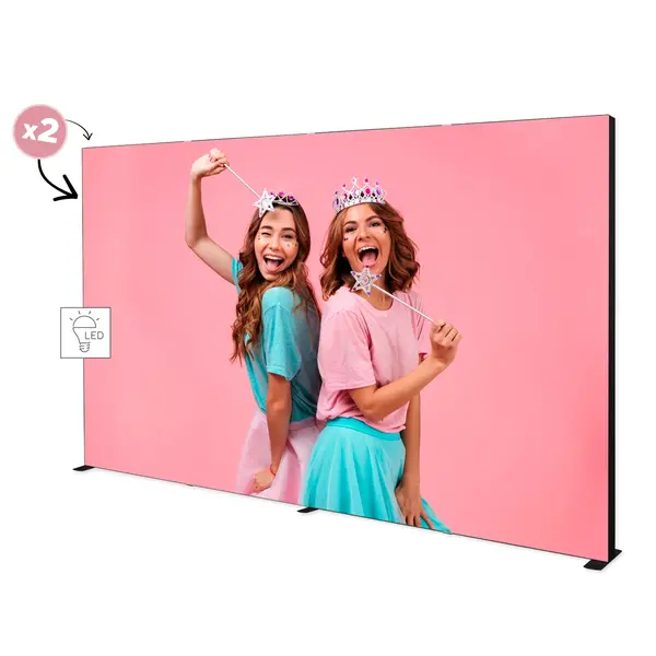 LED-Frame | LUMIX™ BLACK | Aluminium | Dubbelzijdig | Modulair | Incl. Rolkoffer | 4000x120x2500(h)mm