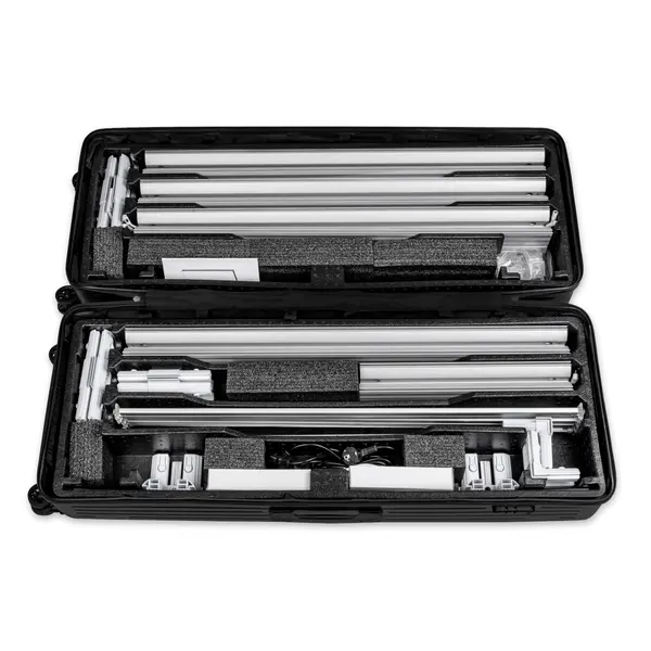 LED-Frame | LUMIX™ PRO | Aluminium | Dubbelzijdig | Modulair | Incl. Rolkoffer | 2000x120x2500(h)mm