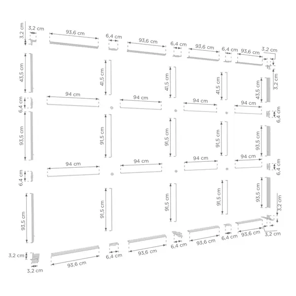 Modulair LED-Frame | LUMIX™ PRO | Aluminium | Dubbelzijdig | Incl. Rolkoffer | 4000x120x2500(h)mm