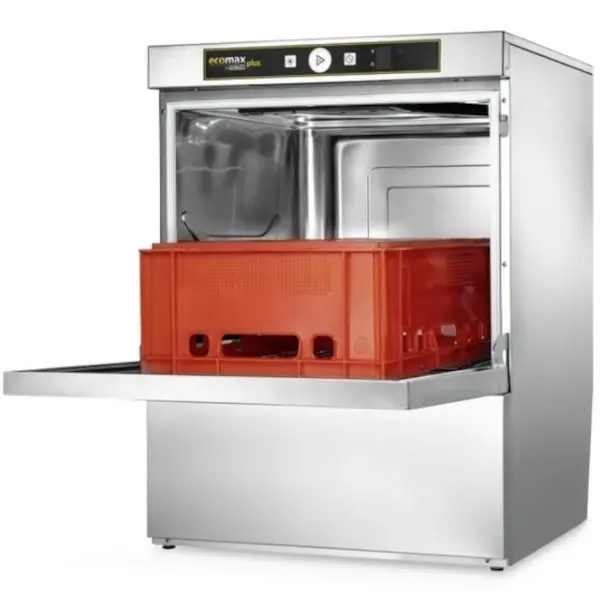 Horeca Vaatwasser | ECOMAX PLUS | Mand 600x400 | Afvoerpomp | Zeeppomp | Naglanspomp | 230V/400V | Dubbelwandig | 600x640x825(h)mm