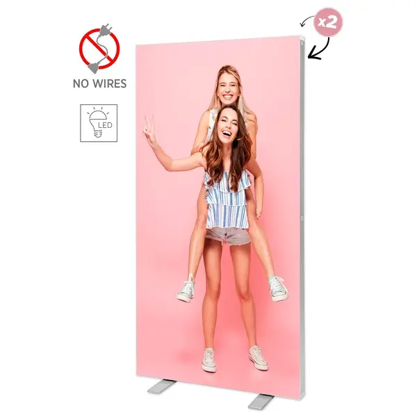 LED-Frame | BOX™ 2.0 | Aluminium | Dubbelzijdig | Modulair | 1000x85x2000(h)mm