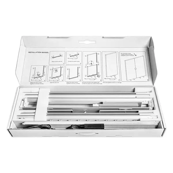 LED-Frame | BOX™ 2.0 | Aluminium | Dubbelzijdig | Modulair | 1000x85x2000(h)mm