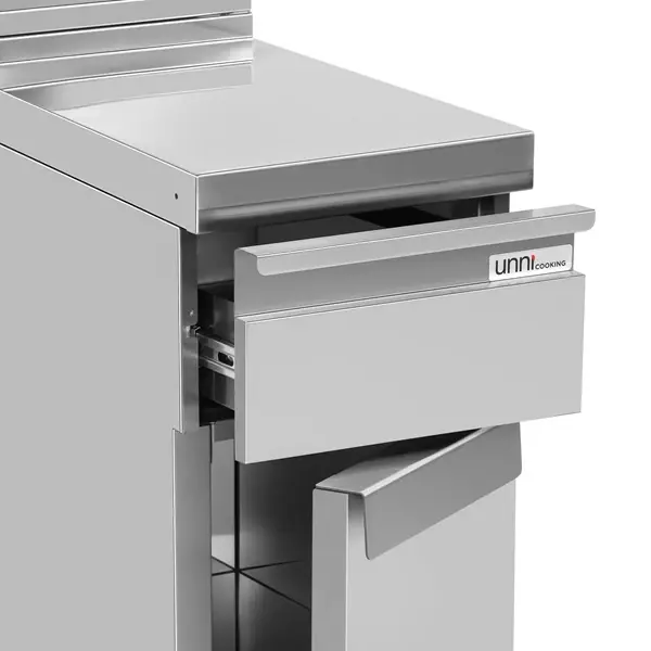 Neutrale Werkunit | 700 SERIE | RVS | 1 Lade | Gesloten Onderkast | 400x700x850/900(h)mm