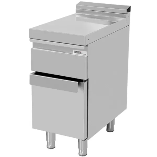 Neutrale Werkunit | 700 SERIE | RVS | 1 Lade | Gesloten Onderkast | 400x700x850/900(h)mm