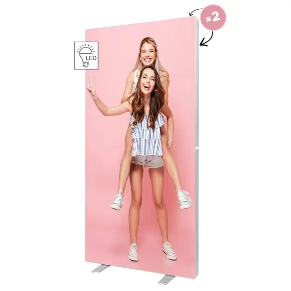 LED-Frame | BOX™ | Aluminium | Dubbelzijdig | Modulair | 1000x80x2300(h)mm